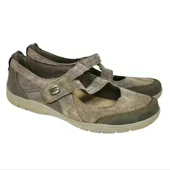 Earth Origins Brown Suede Slip On Mary Jane Loafers Sz 8N - Picture 2 of 13